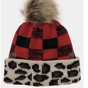 NWT Leopard Buffalo Plaid Hat